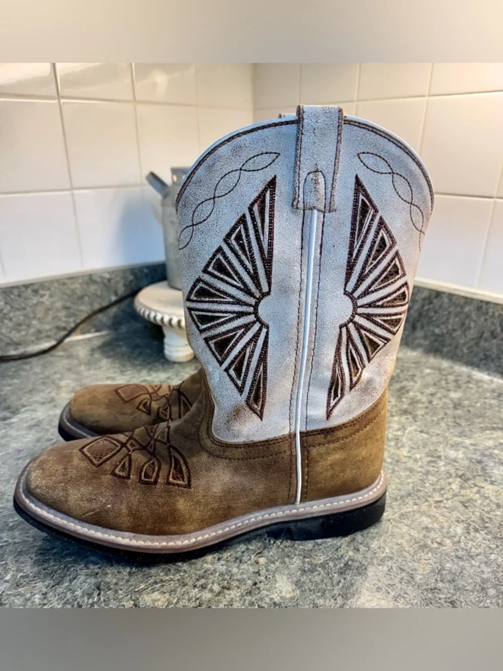 Dan Post Brown and Cream Kids' Western Boots 6D